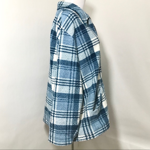 Venezia Jeans Blue Plaid Zip Up Jacket Sz 14-16 - Picture 4 of 6